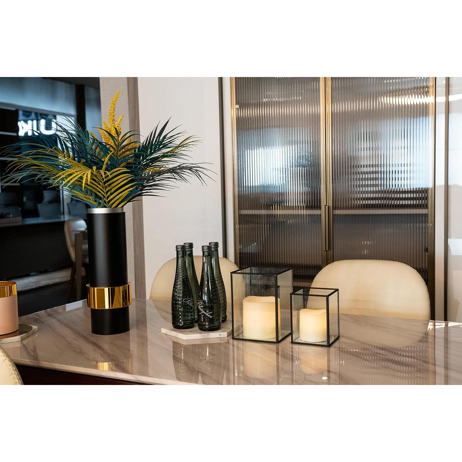 Soporte para Velas Huracán yshengood Set 2 Piezas Vidrio