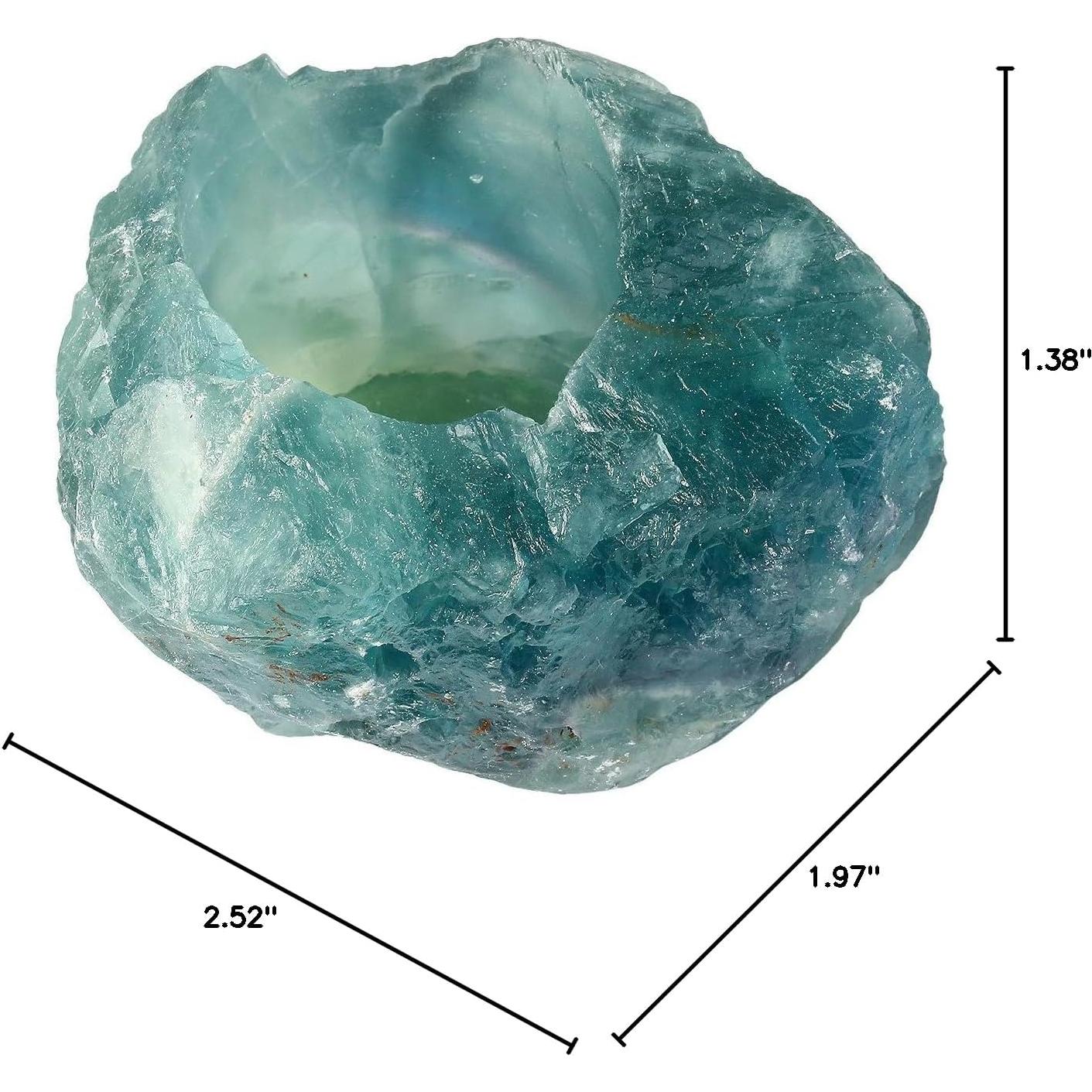 Soporte para Vela de Té Fluorita Natural Rockcloud 6.6-9.9 cm