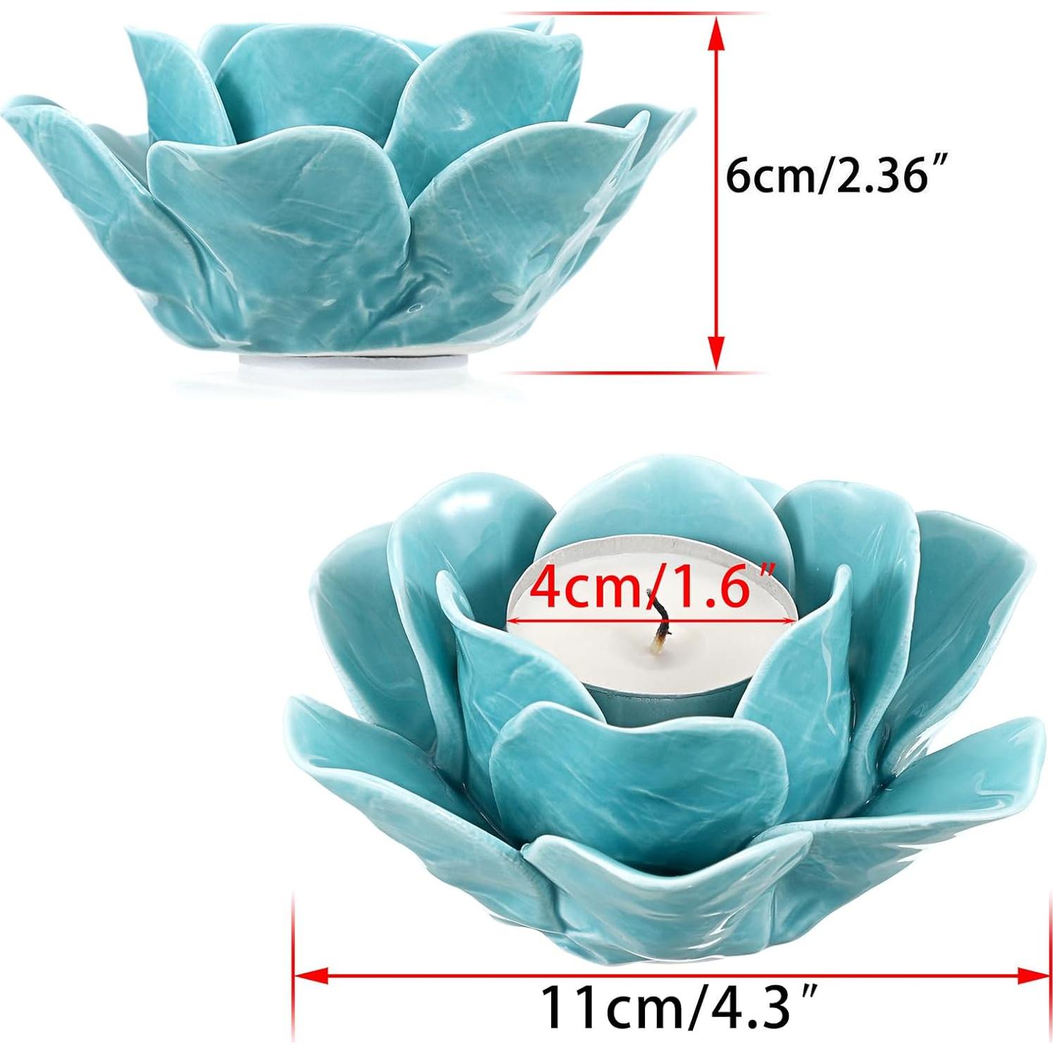 Soporte para Vela de Loto Cerámica OwnMy 11.5 cm Verde