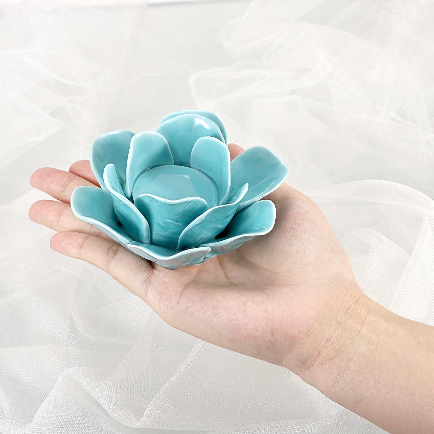 Soporte para Vela de Loto Cerámica OwnMy 11.5 cm Verde