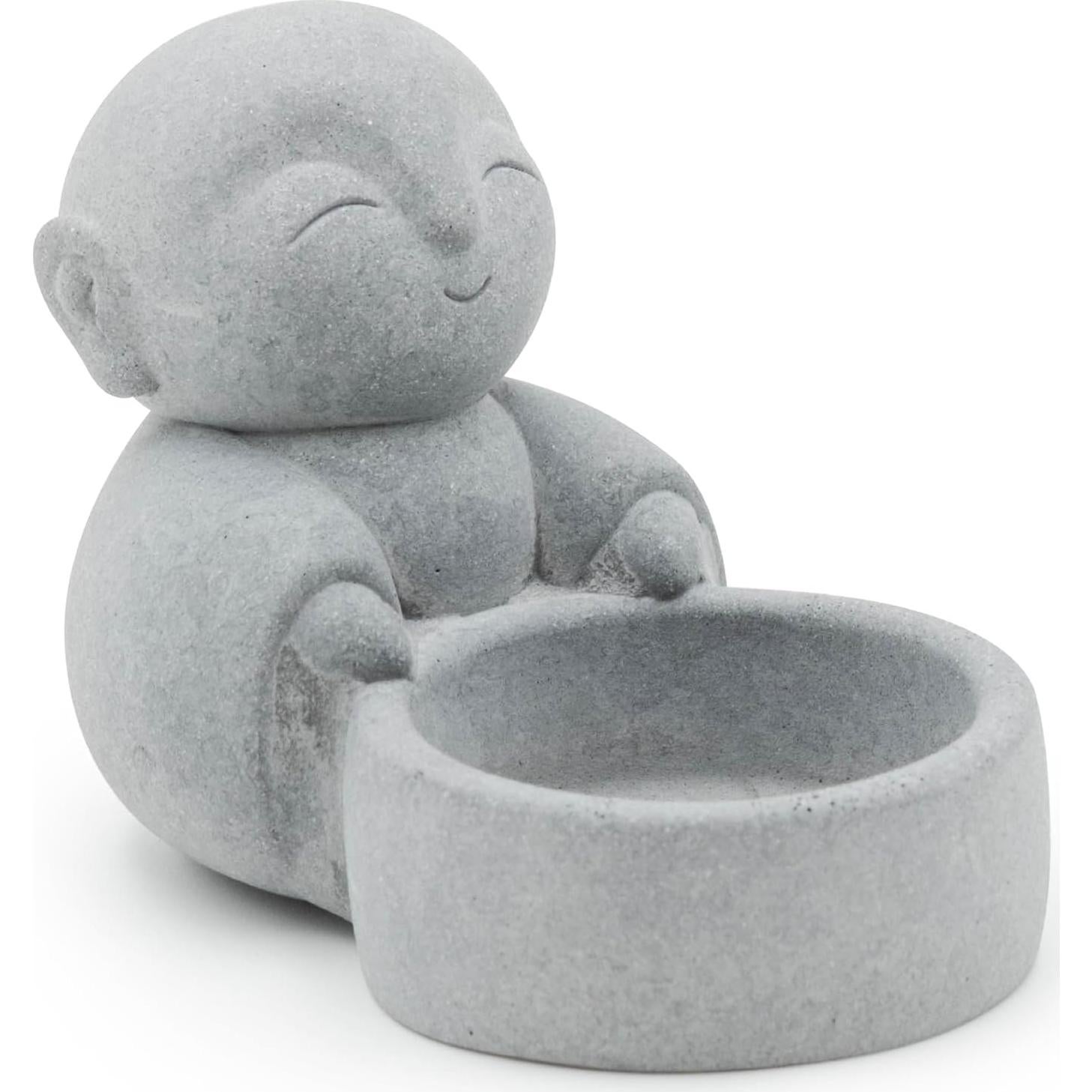 Estatua de Buda Monje Zen con Soporte para Velas 6x7.5cm