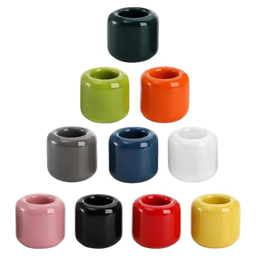 Soporte de Vela de Cerámica XZJMY Multicolor 10 Pcs 3 cm