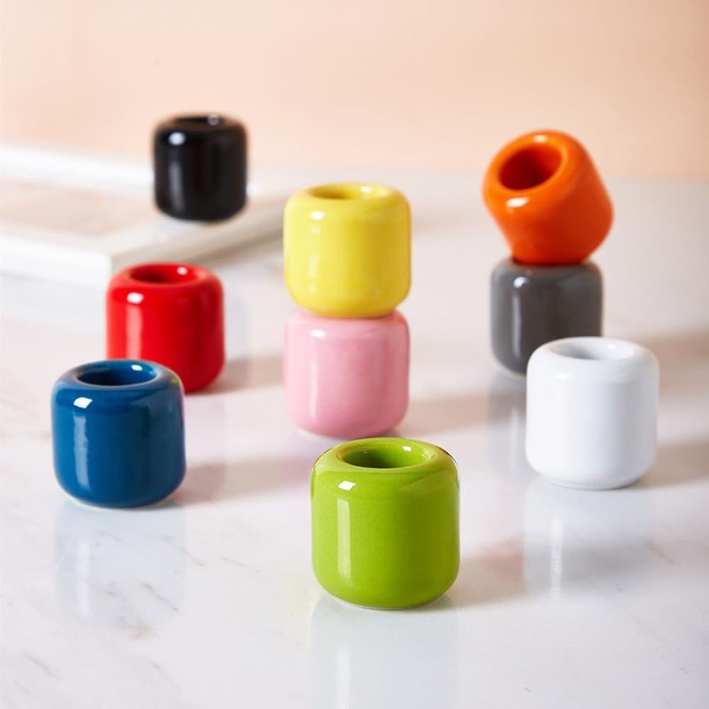 Soporte de Vela de Cerámica XZJMY Multicolor 10 Pcs 3 cm