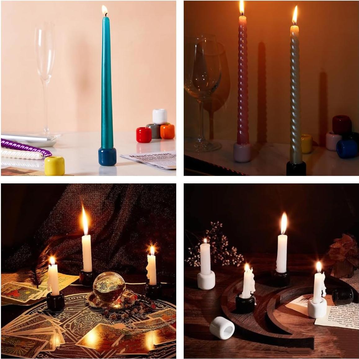 Soporte de Vela de Cerámica XZJMY Multicolor 10 Pcs 3 cm