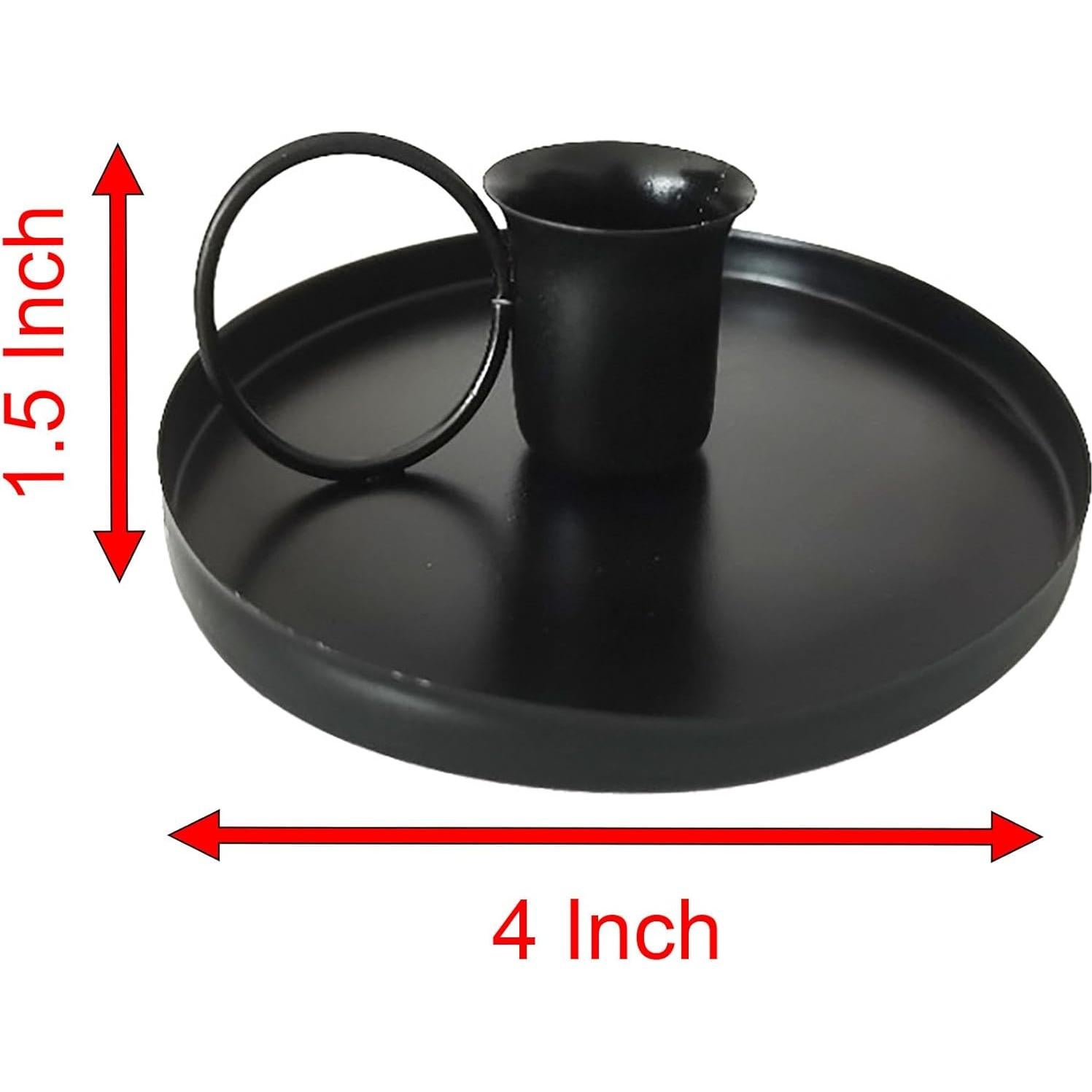 Soporte de Vela de Hierro Negro YIKANGHENG 10 cm - 2 Pcs