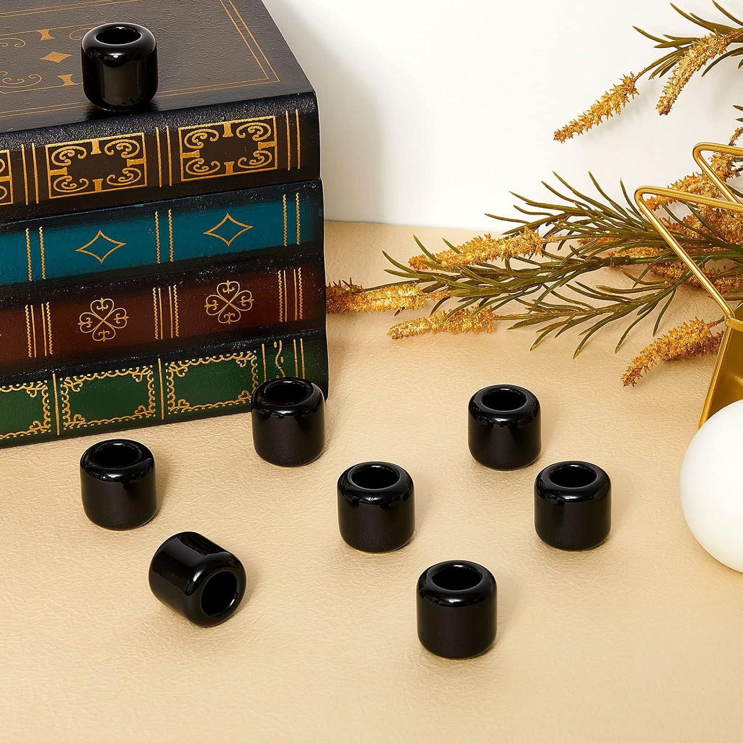 Soportes de Vela Cerámica Suclain 20 Piezas Negro 1.78 cm