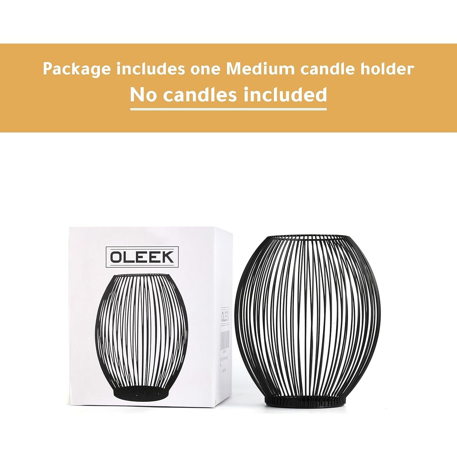 Soporte de Velas OLEEK Mediano de Hierro Negro para Mesa