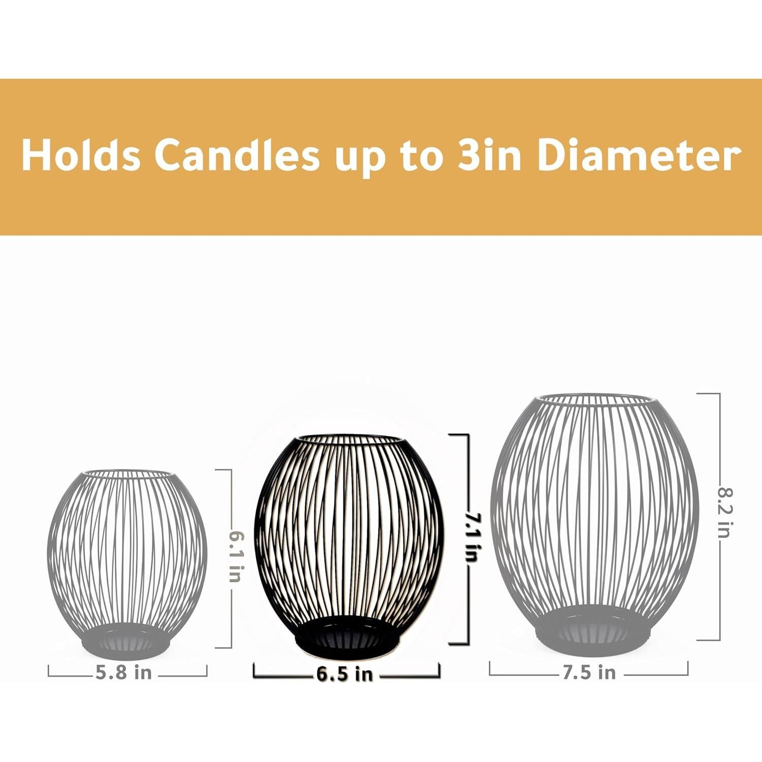 Soporte de Velas OLEEK Mediano de Hierro Negro para Mesa