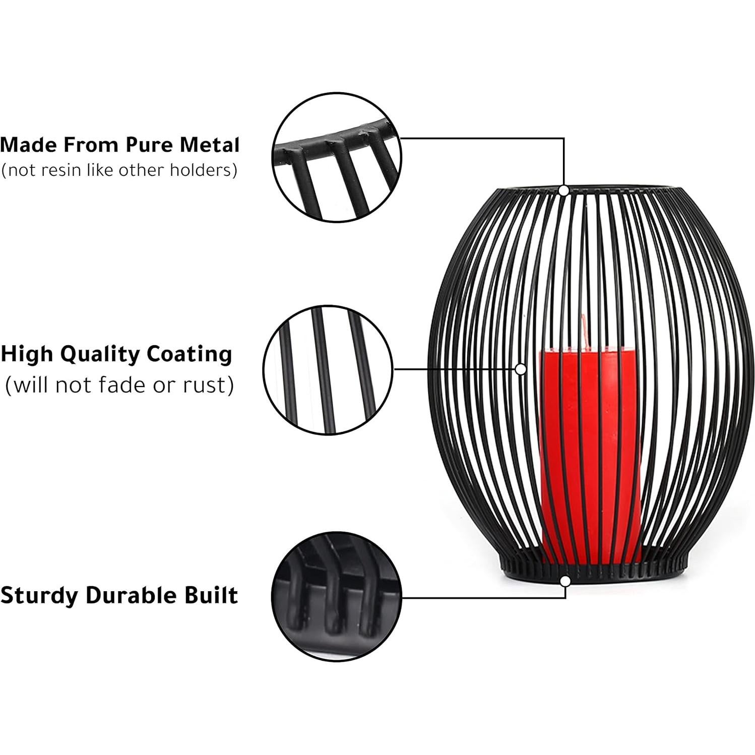 Soporte de Velas OLEEK Mediano de Hierro Negro para Mesa