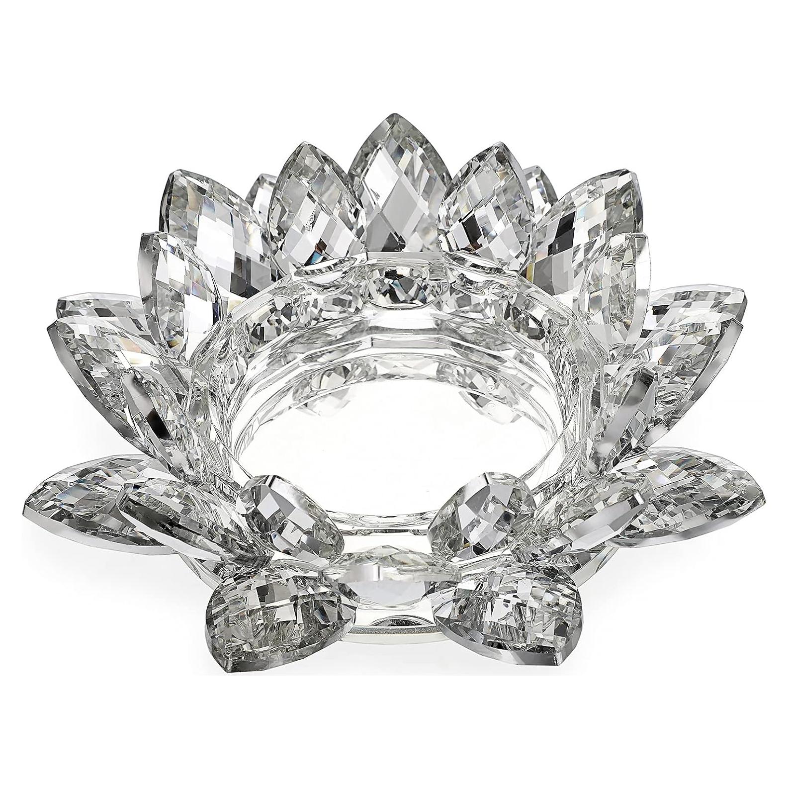 Soporte de Vela de Cristal Loto OwnMy 18.5 cm Transparente