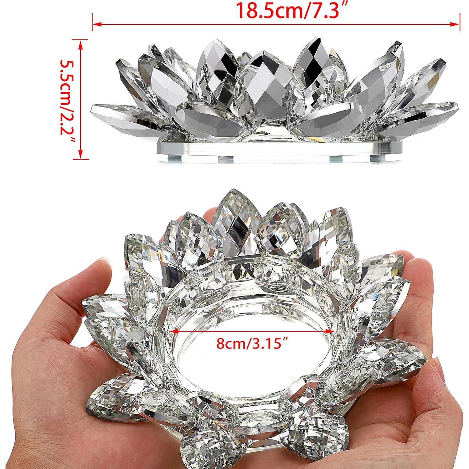 Soporte de Vela de Cristal Loto OwnMy 18.5 cm Transparente