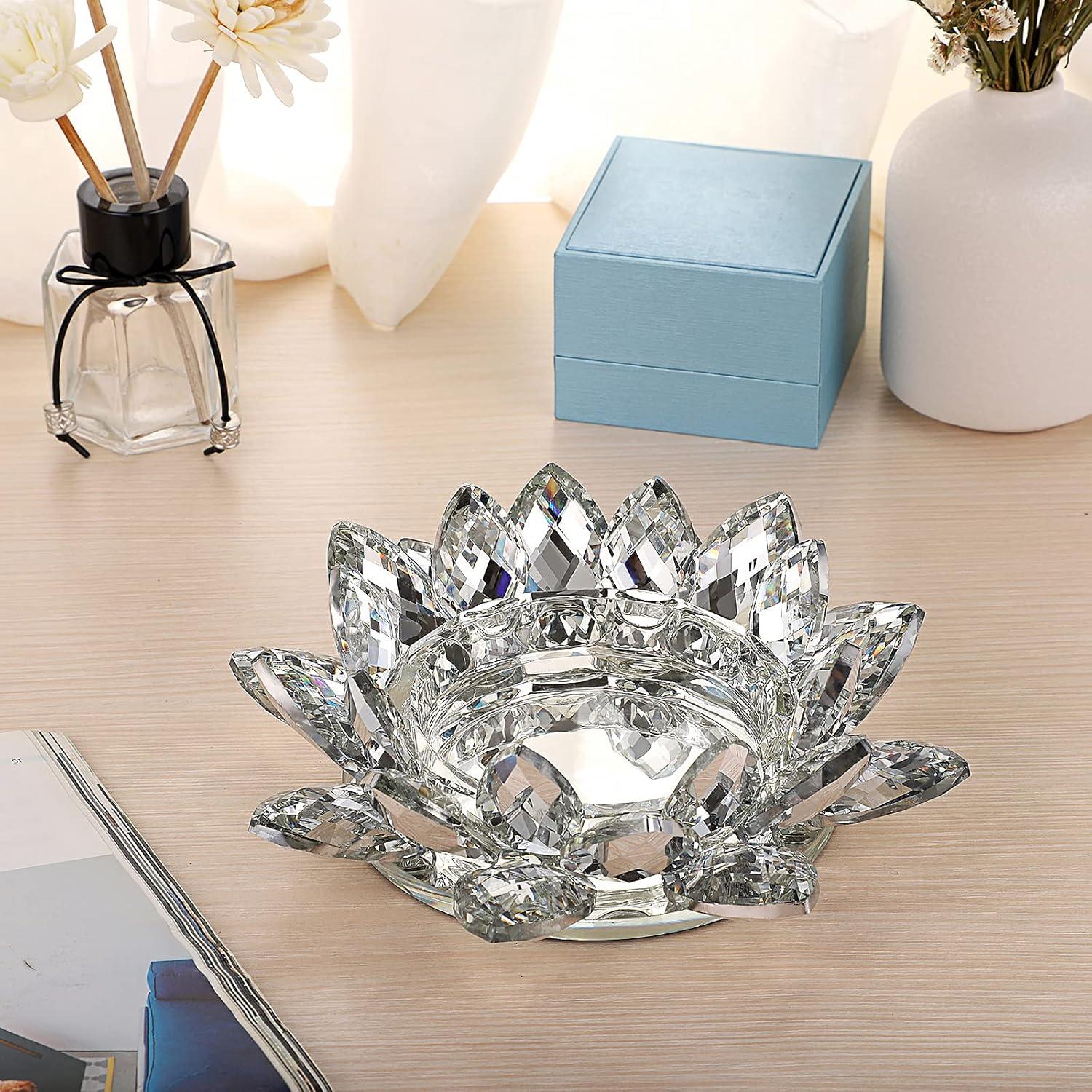 Soporte de Vela de Cristal Loto OwnMy 18.5 cm Transparente