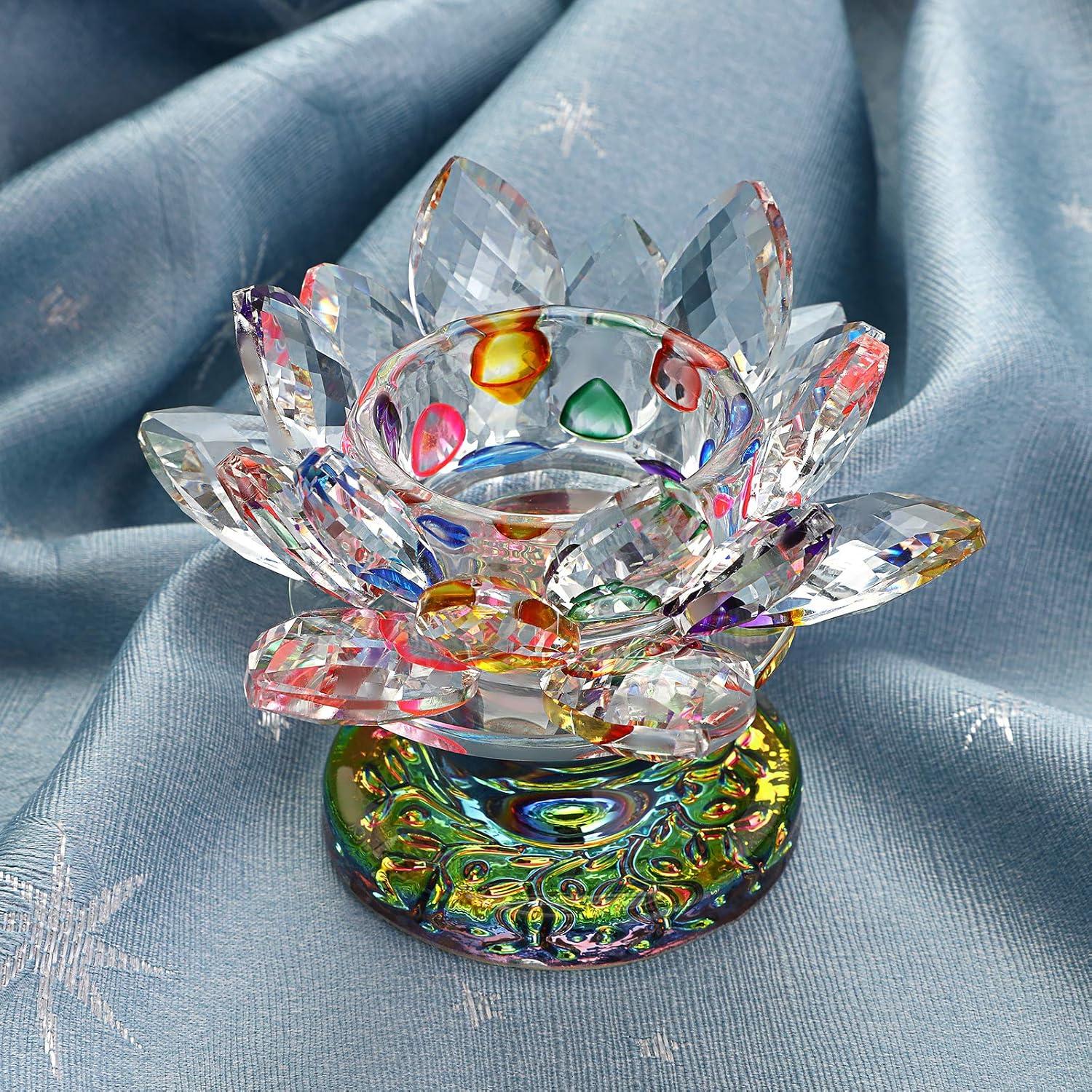 Soporte para Vela de Cristal OwnMy Flor de Loto 11.2cm