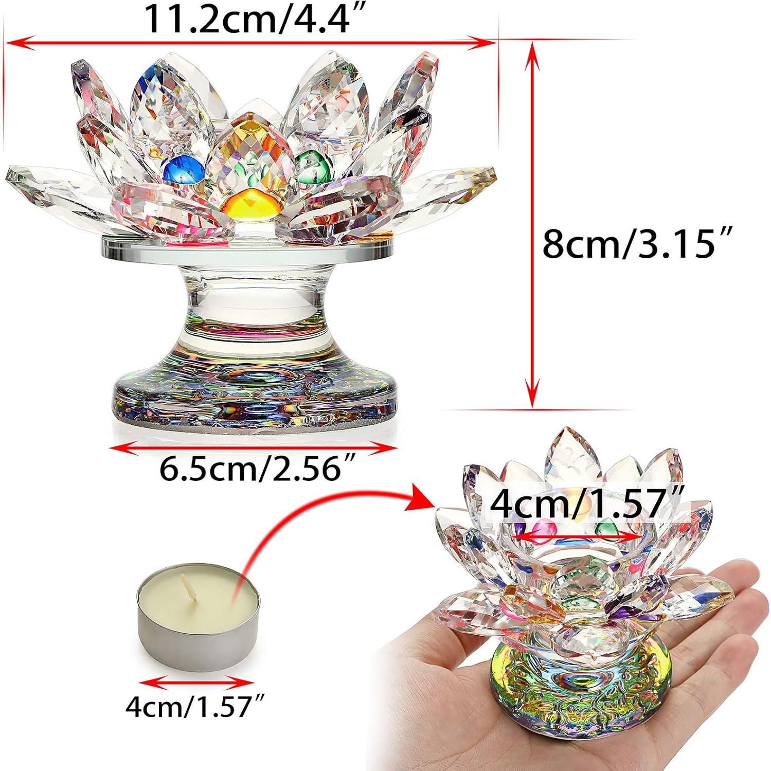 Soporte para Vela de Cristal OwnMy Flor de Loto 11.2cm