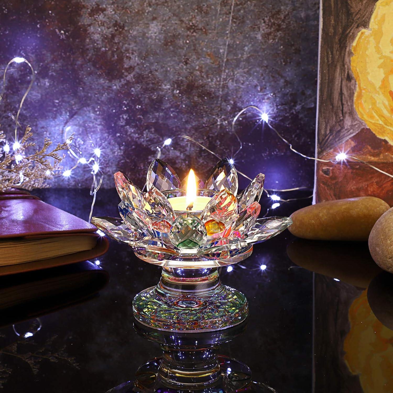 Soporte para Vela de Cristal OwnMy Flor de Loto 11.2cm