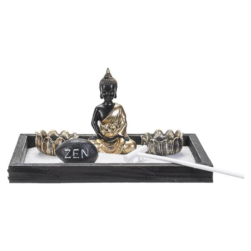 Jardín Zen de Mesa Pacific Giftware con Estatua de Buda y Velas