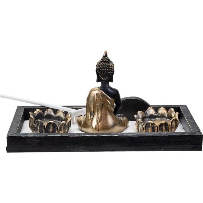 Jardín Zen de Mesa Pacific Giftware con Estatua de Buda y Velas