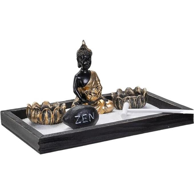 Jardín Zen de Mesa Pacific Giftware con Estatua de Buda y Velas