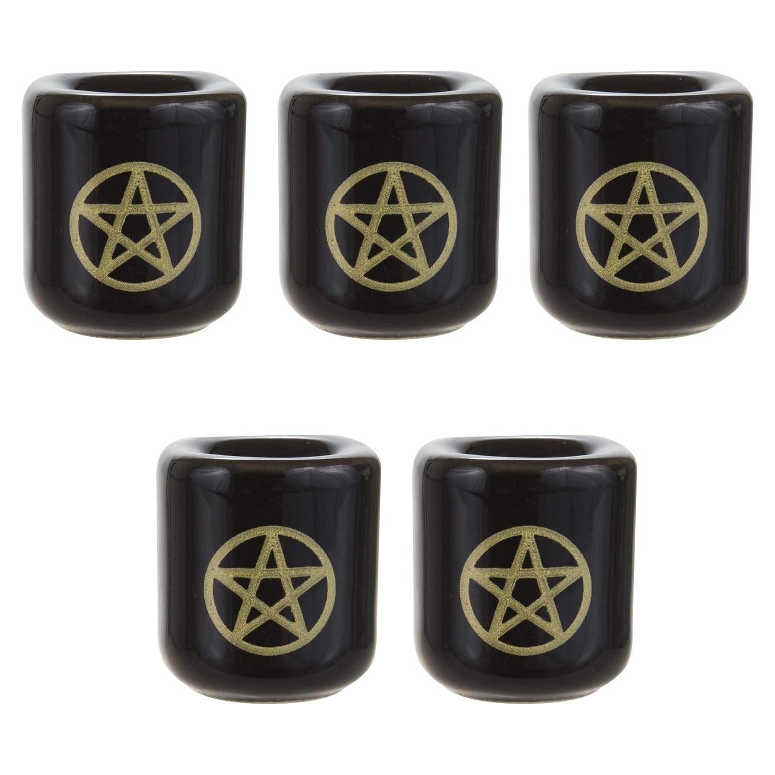 Soporte de Vela Cerámica Dorada Mega Velas - 5 Pcs