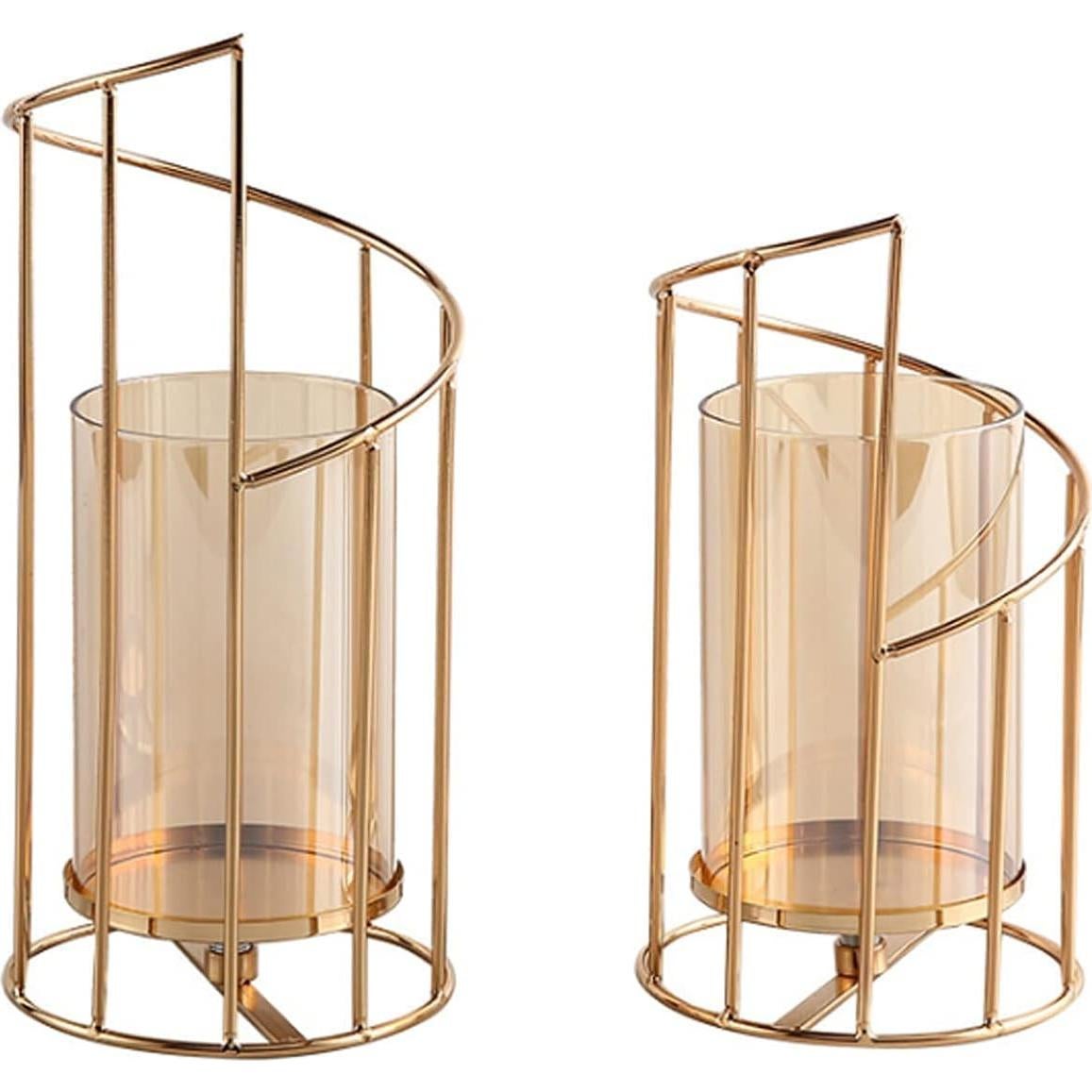 Conjunto de 2 Soportes para Velas MrMrKura Dorado