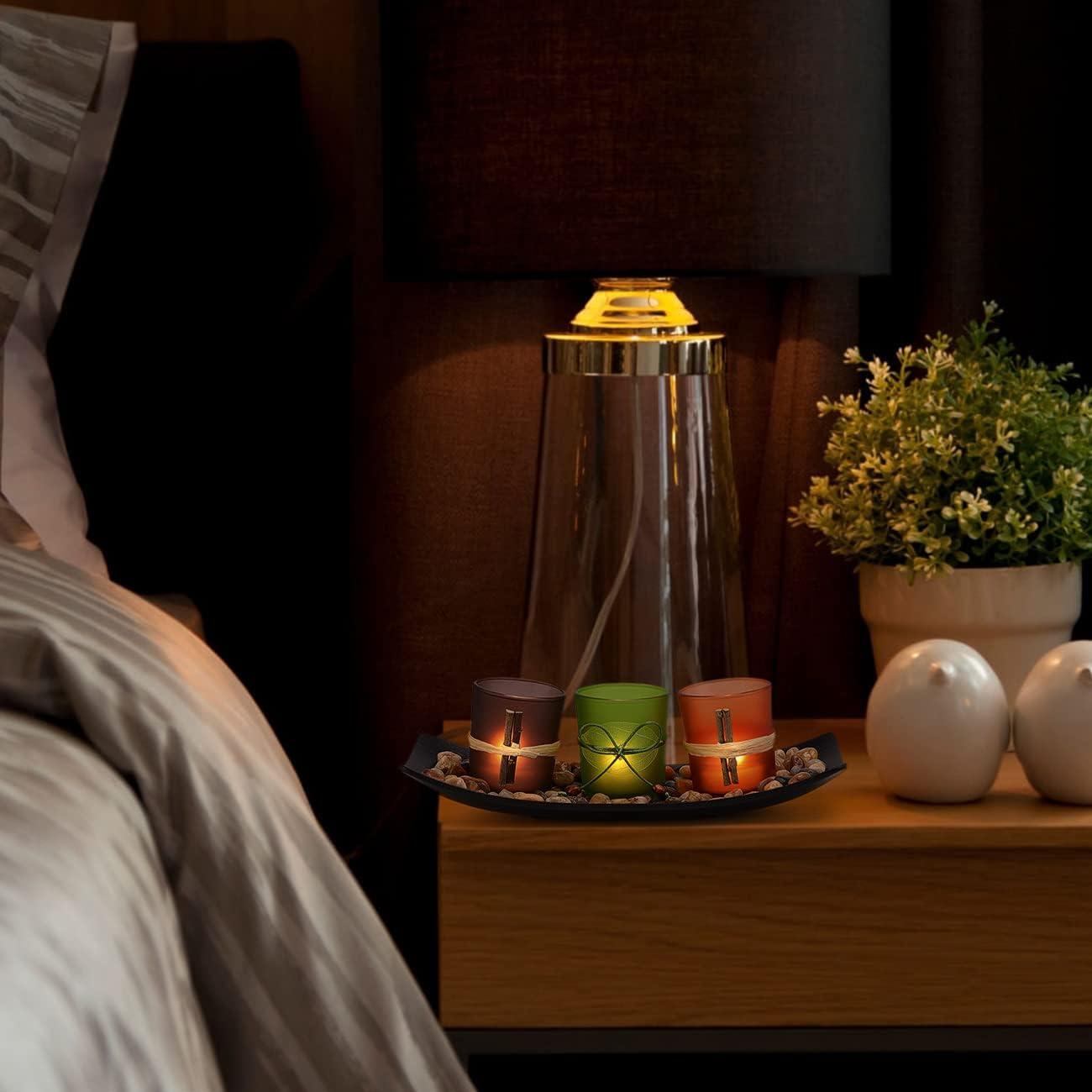 Conjunto de Portavelas Votivos DARJEN con Bandeja y Rocas