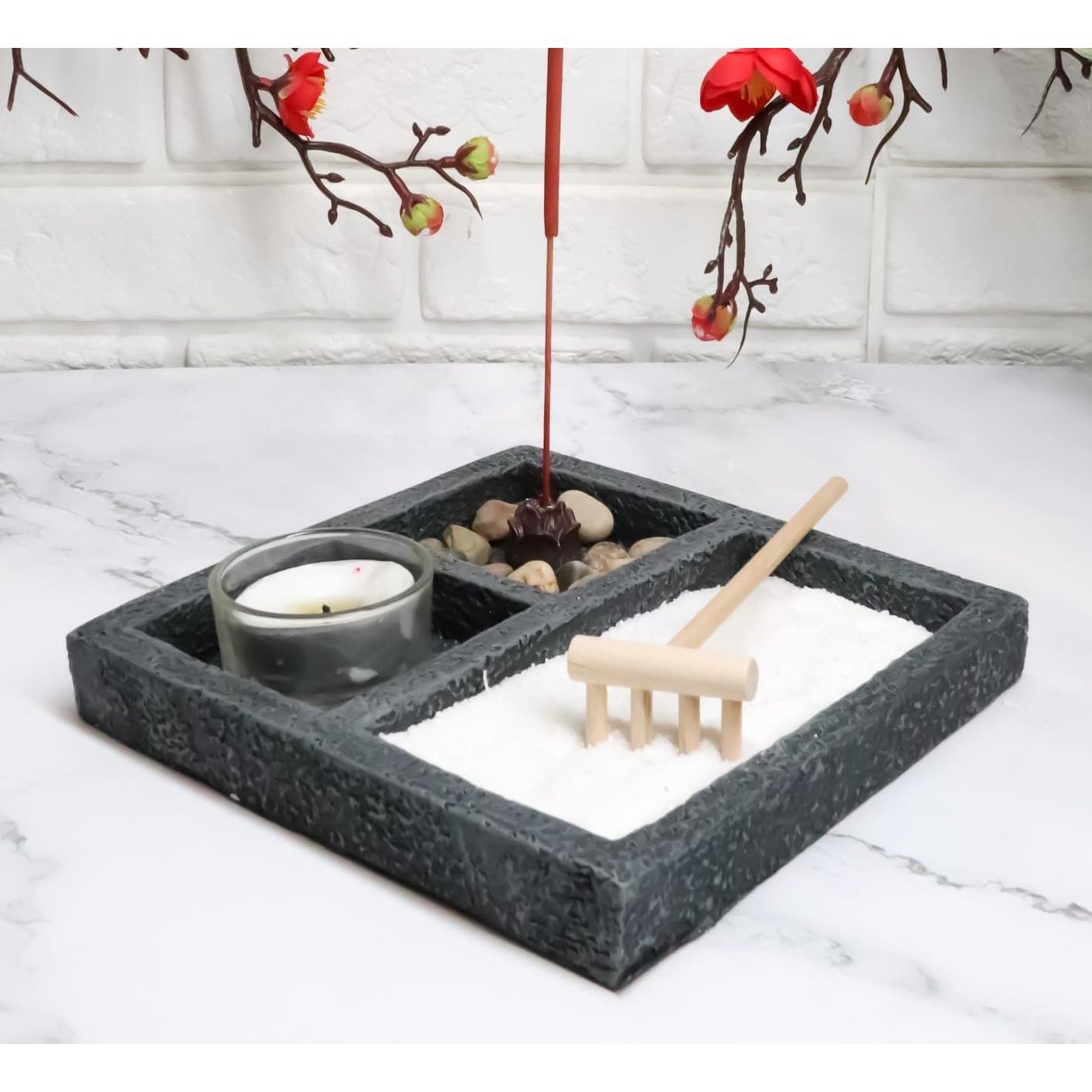 Conjunto Jardín Zen Ebros Gift con Rastrillo y Soporte Incienso