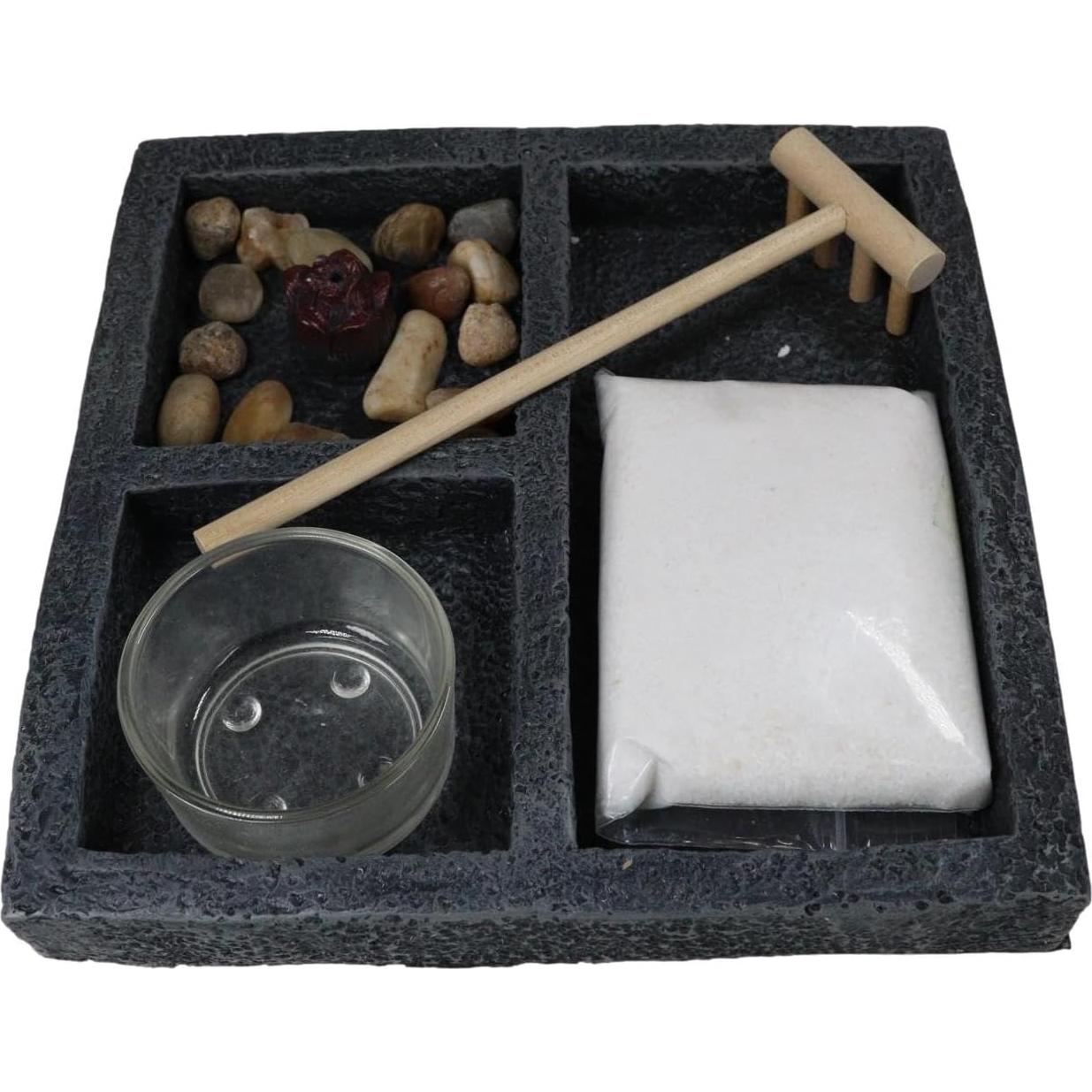 Conjunto Jardín Zen Ebros Gift con Rastrillo y Soporte Incienso