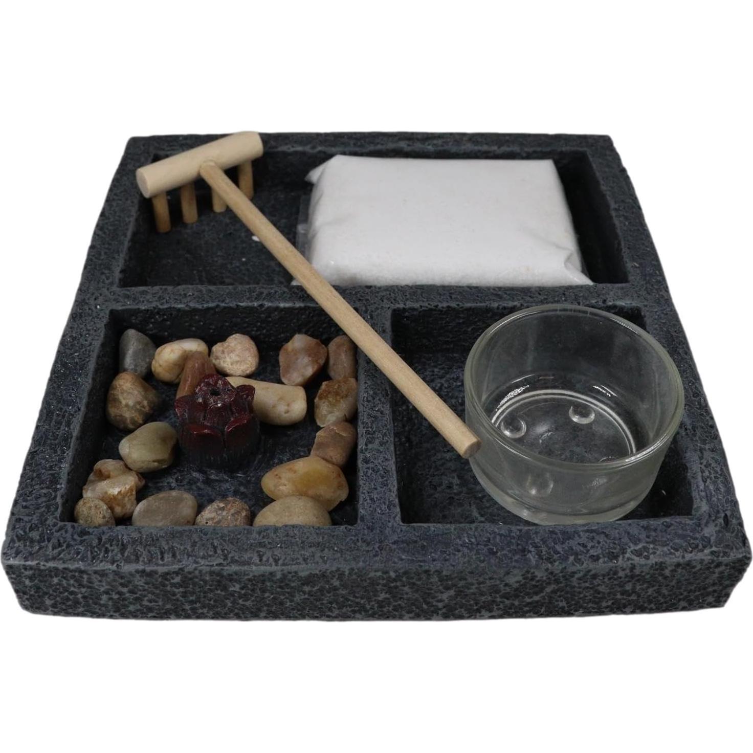 Conjunto Jardín Zen Ebros Gift con Rastrillo y Soporte Incienso