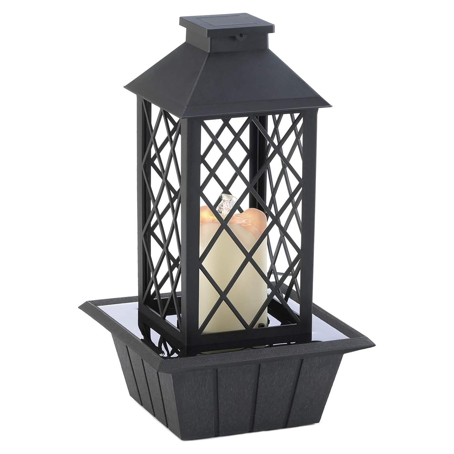 Fuente de mesa Accent Plus con luz LED, 34.3 cm, negra