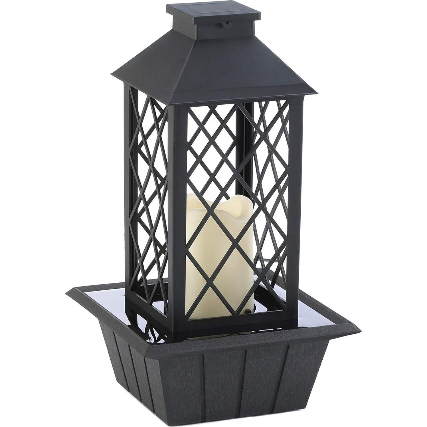 Fuente de mesa Accent Plus con luz LED, 34.3 cm, negra