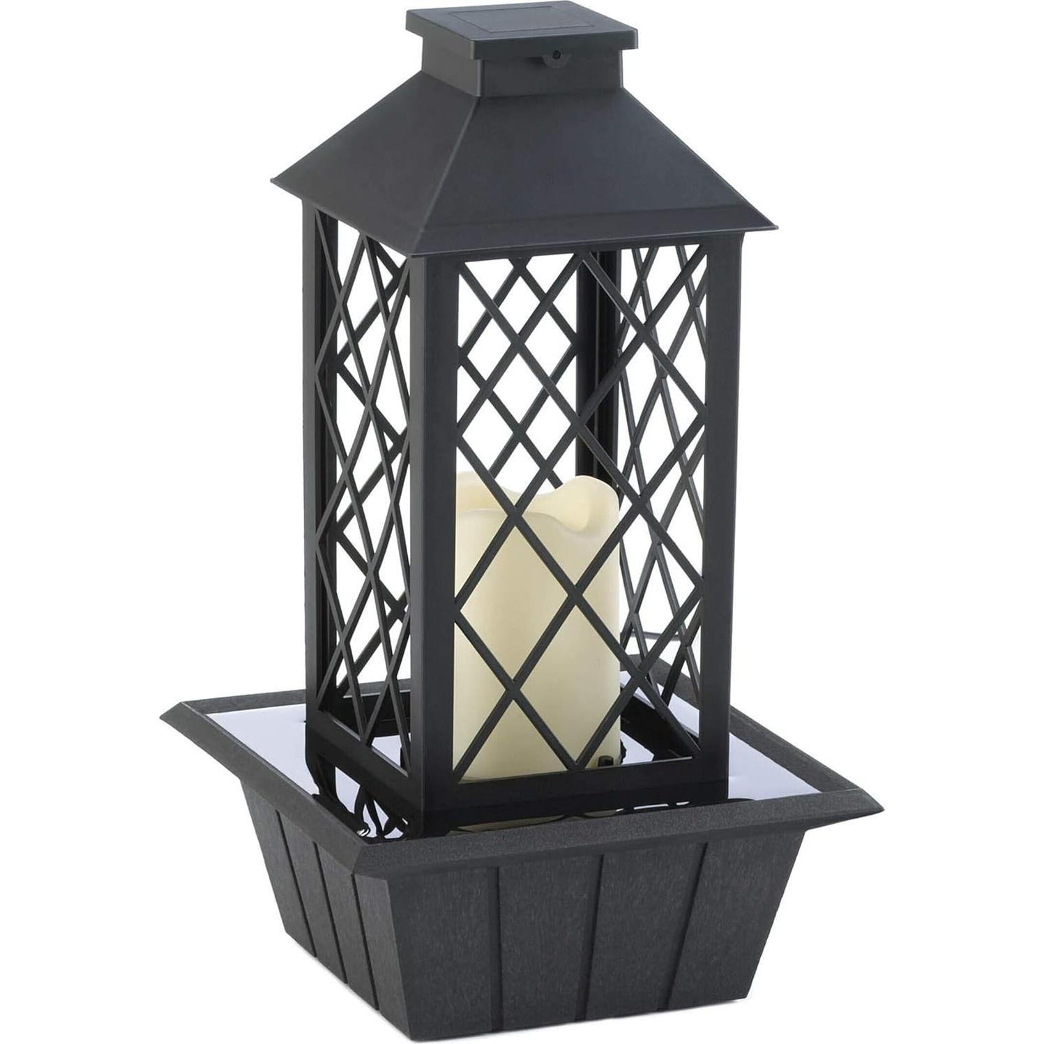 Fuente de mesa Accent Plus con luz LED, 34.3 cm, negra