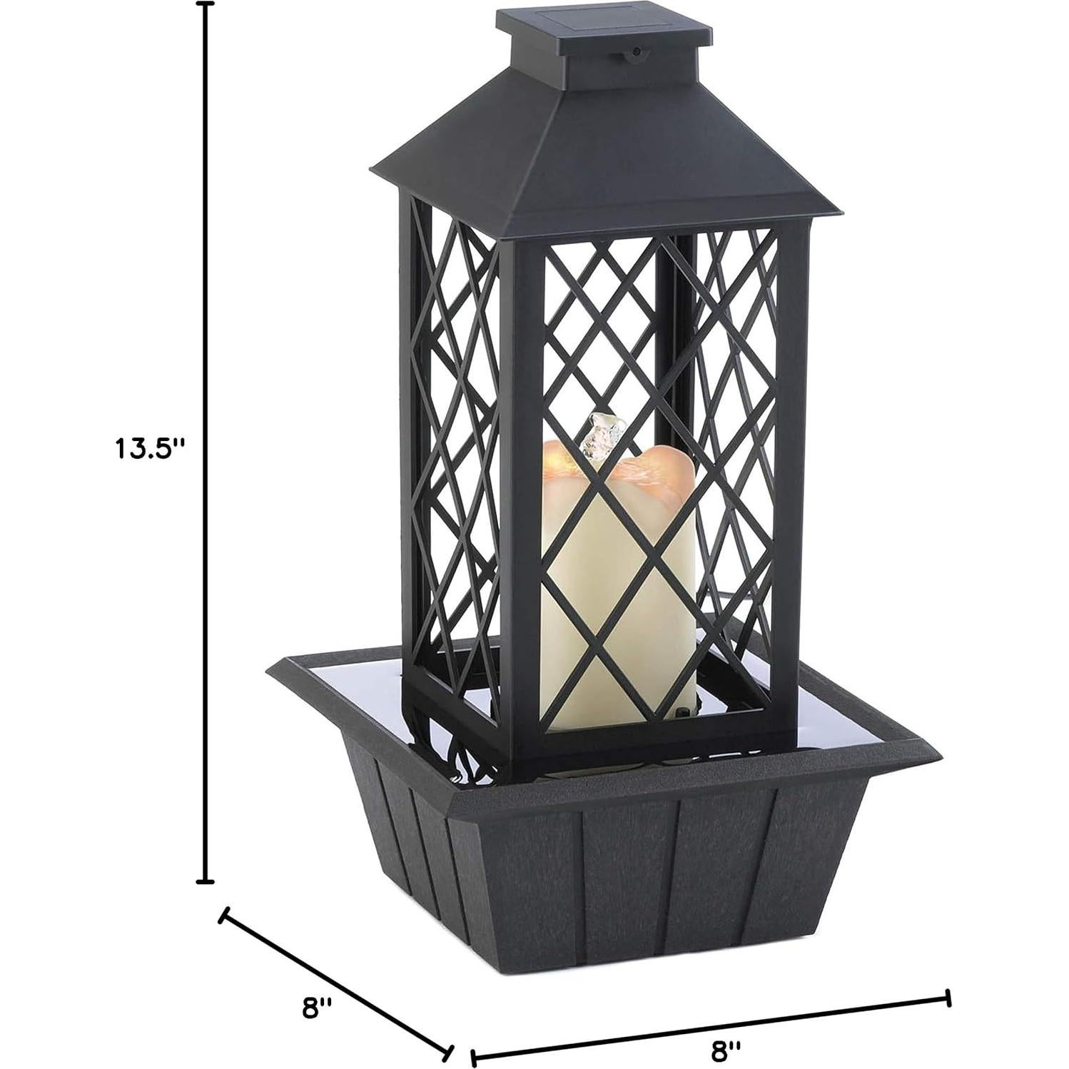 Fuente de mesa Accent Plus con luz LED, 34.3 cm, negra