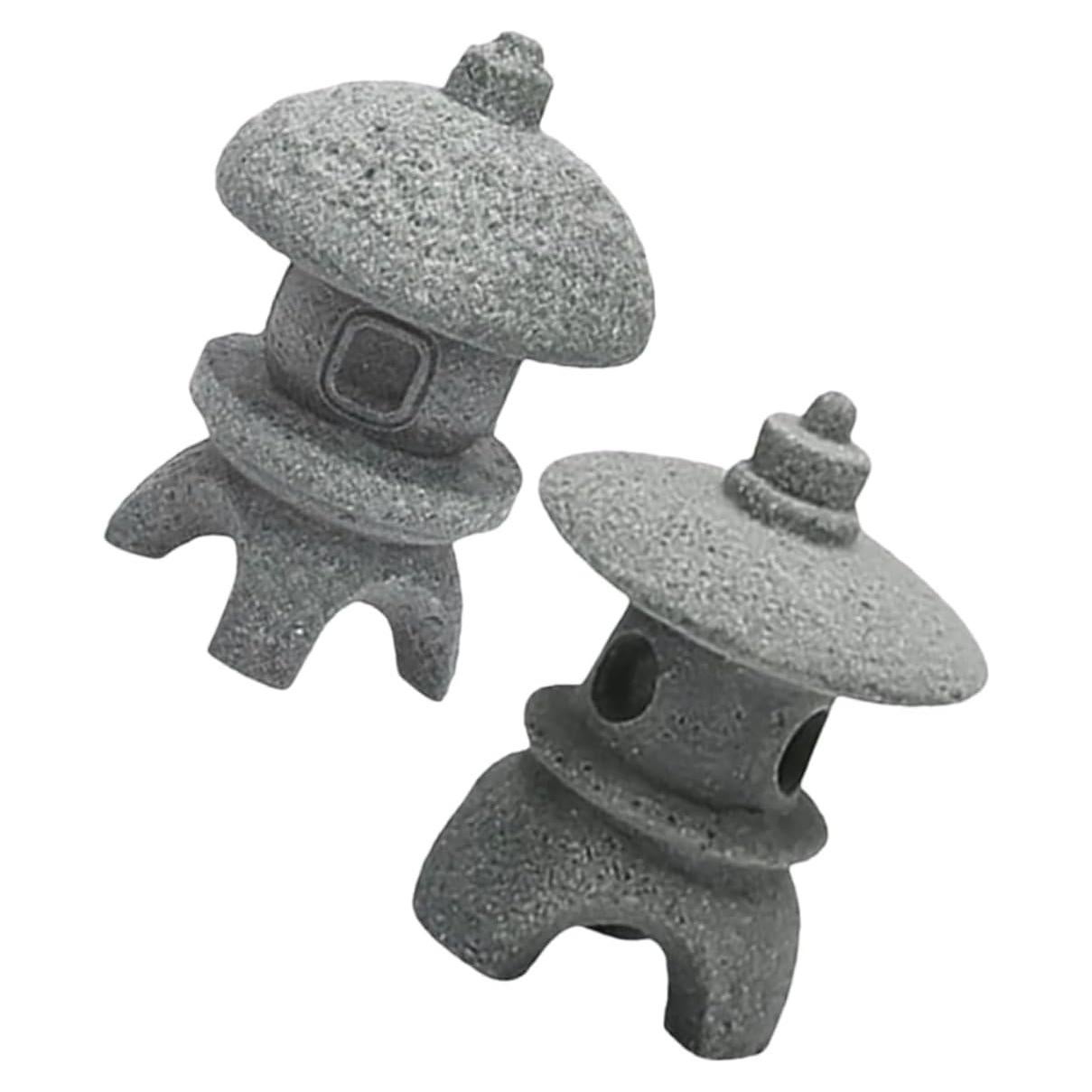 2 Figuras de Pagoda Miniatura NAMOARLY para Jardín Zen