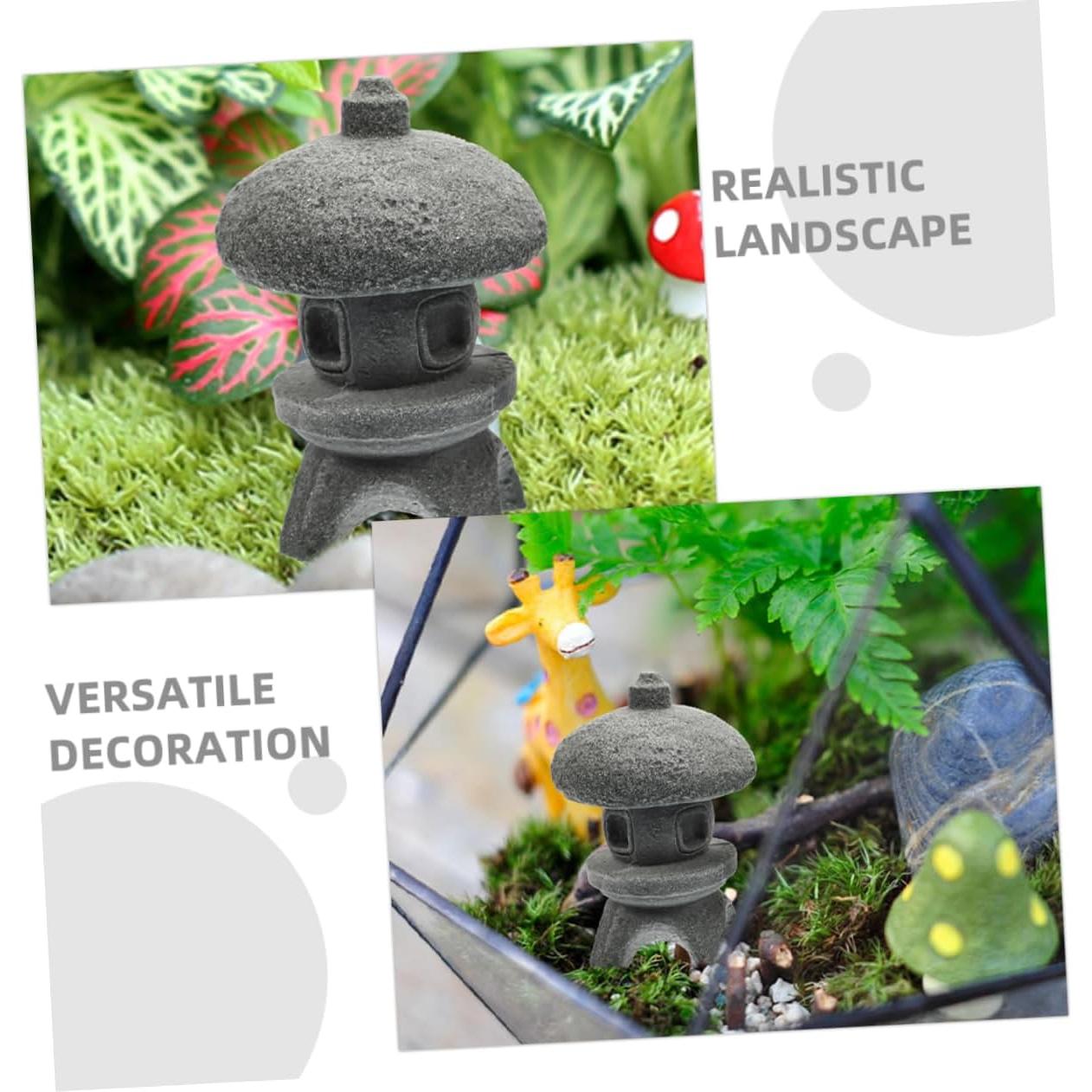 2 Figuras de Pagoda Miniatura NAMOARLY para Jardín Zen