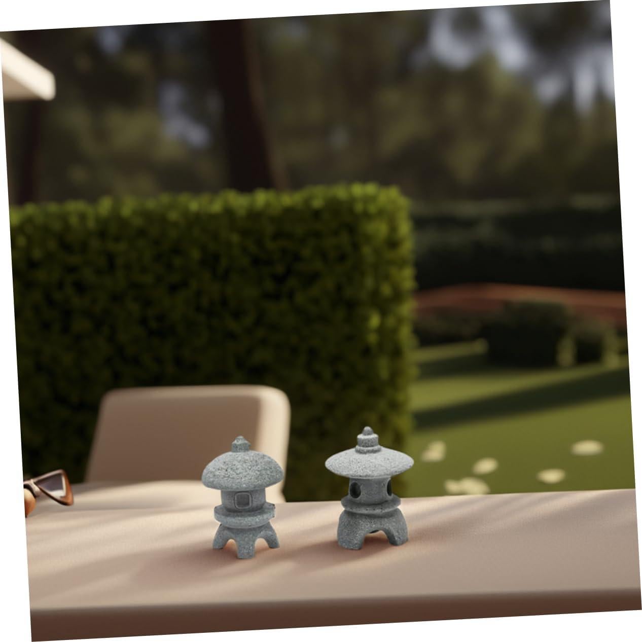 2 Figuras de Pagoda Miniatura NAMOARLY para Jardín Zen