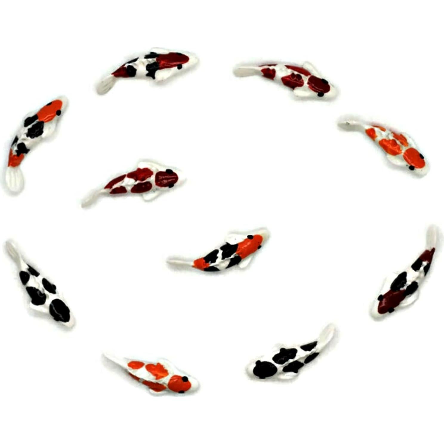10 Figuras de Peces Koi de Arcilla para Jardín Decorativo