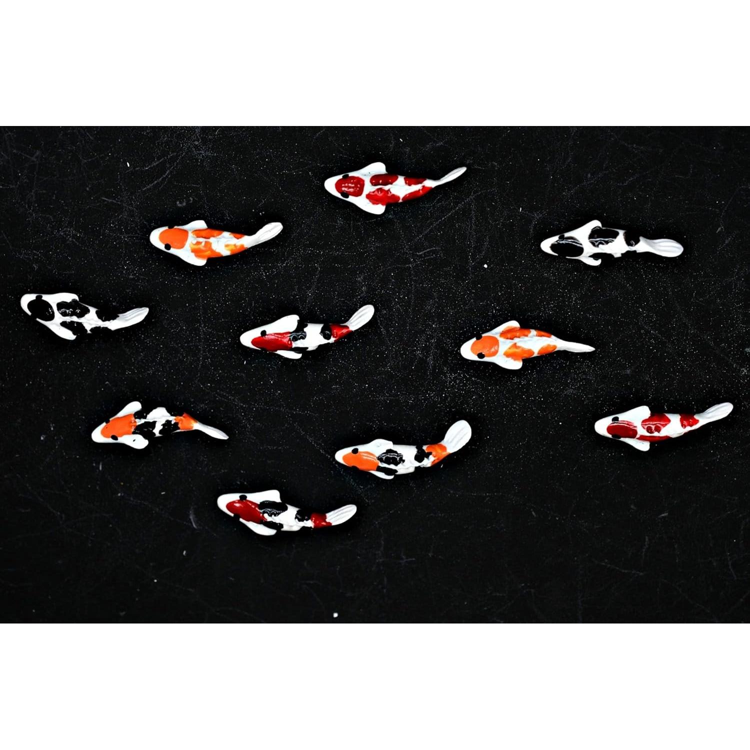 10 Figuras de Peces Koi de Arcilla para Jardín Decorativo