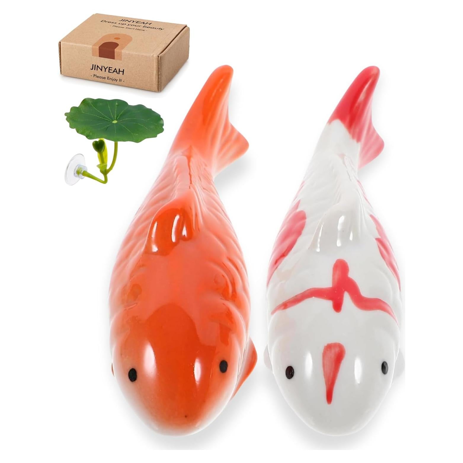 Pez Koi Flotante de Cerámica JINYEAH 10x4 cm 2PCS