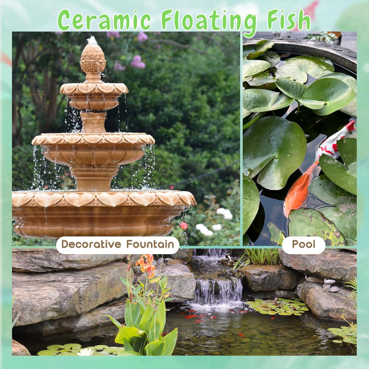Pez Koi Flotante de Cerámica JINYEAH 10x4 cm 2PCS