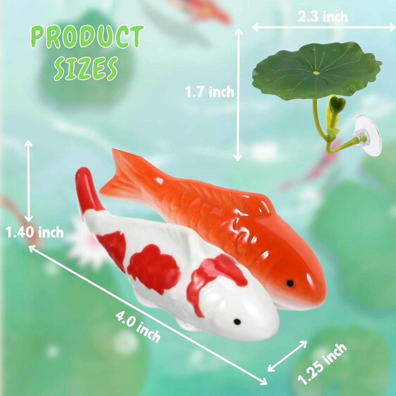 Pez Koi Flotante de Cerámica JINYEAH 10x4 cm 2PCS
