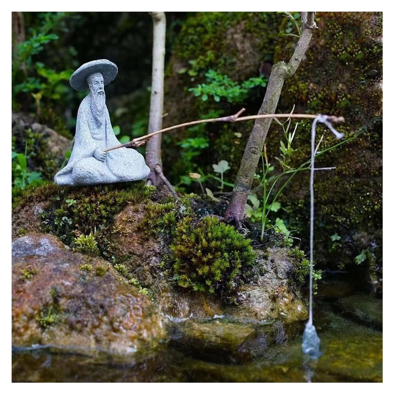 Estatua de Pescador Miniatura Livelyfish 5.6x4.1x4.6 cm