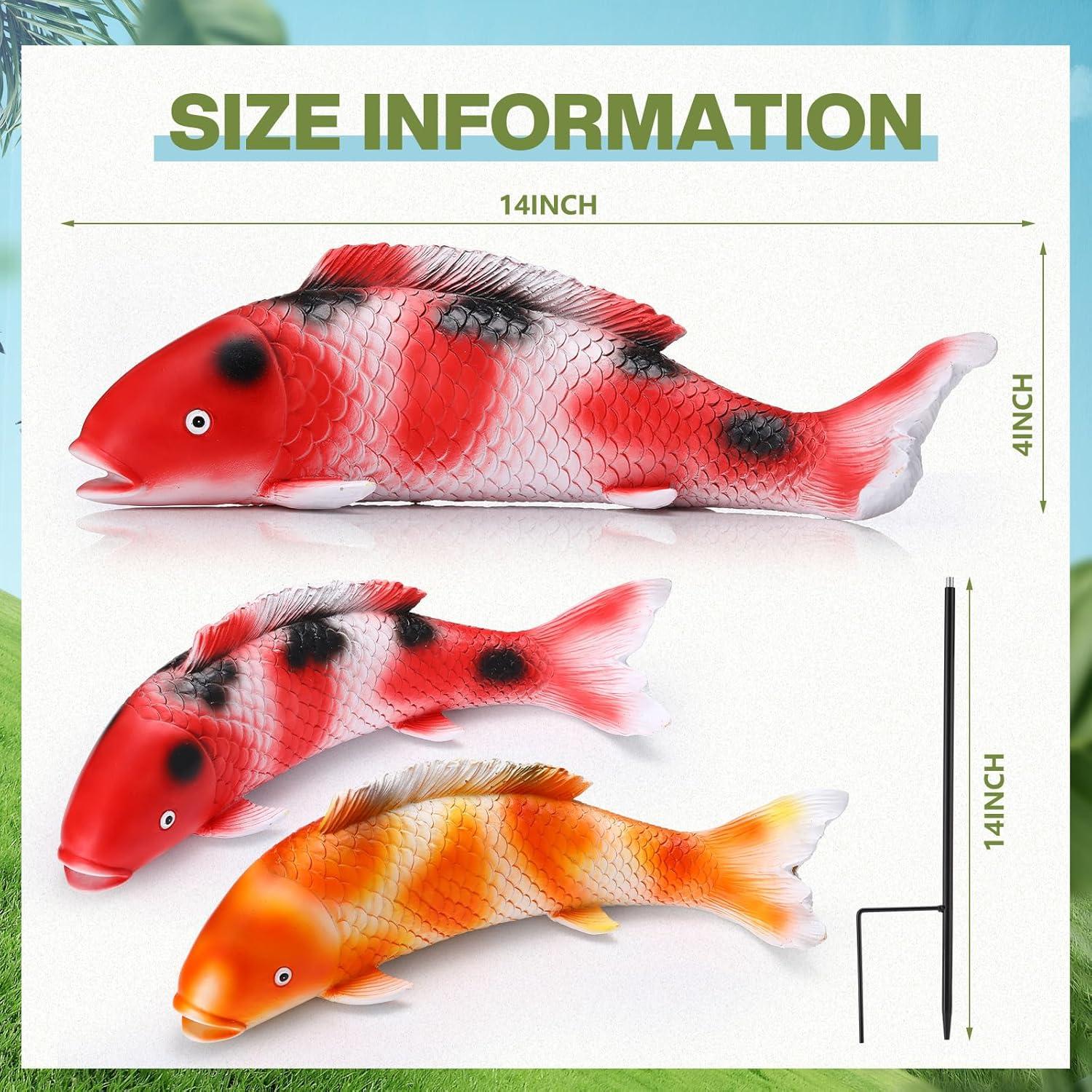 Estatuas de Pez Koi Suzile 36 cm - 2 Piezas para Jardín