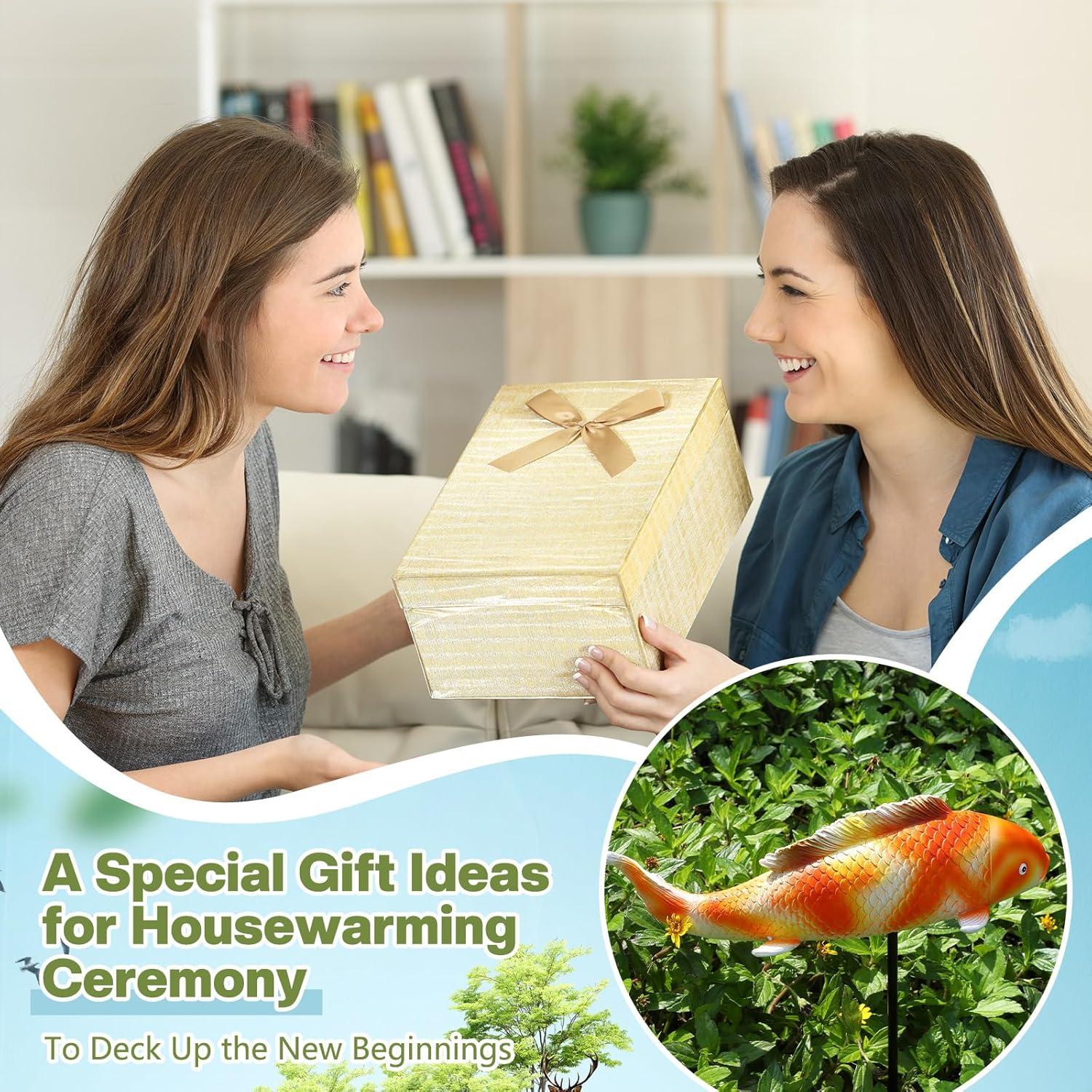 Estatuas de Pez Koi Suzile 36 cm - 2 Piezas para Jardín