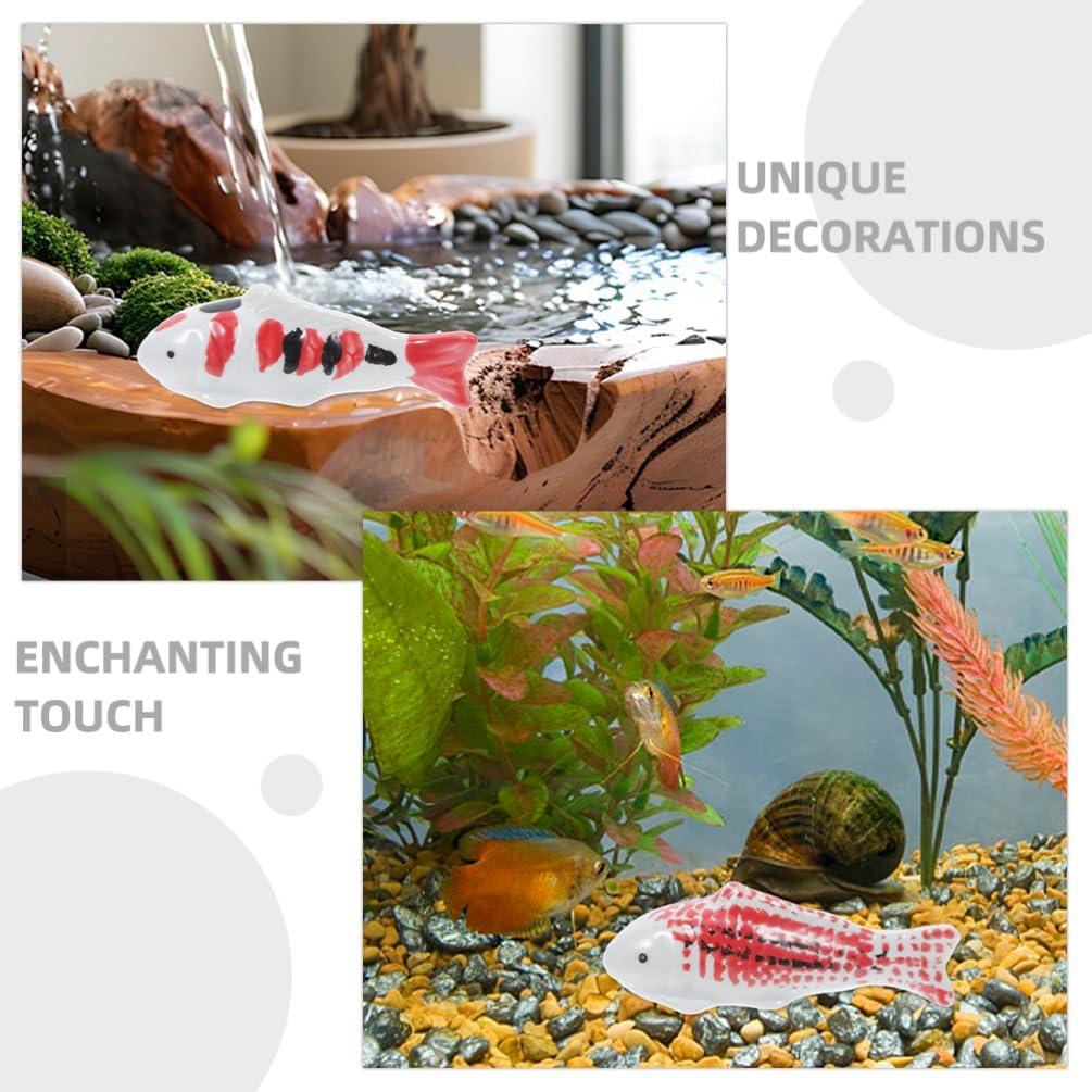 Adornos de Acuario Cerámica Milisten 2pcs Peces Koi Flotantes