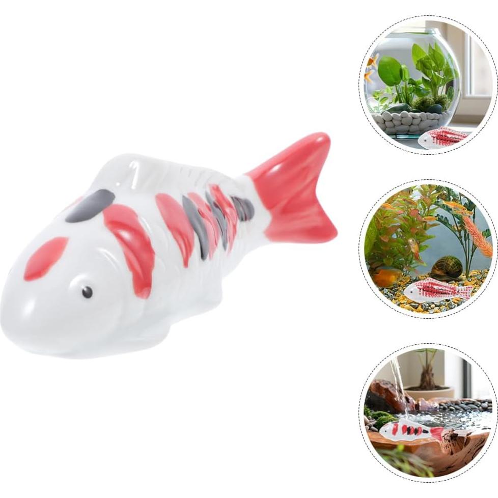 Adornos de Acuario Cerámica Milisten 2pcs Peces Koi Flotantes