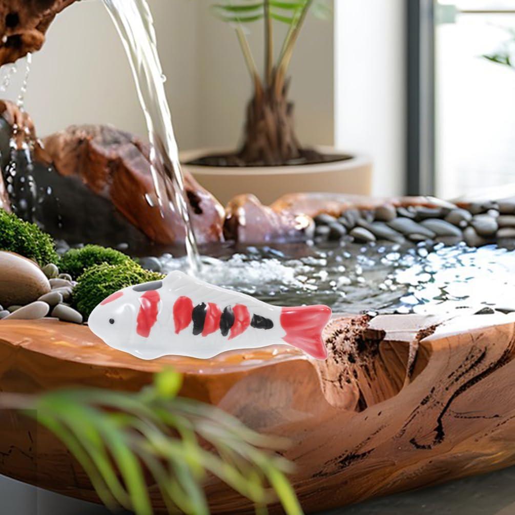 Adornos de Acuario Cerámica Milisten 2pcs Peces Koi Flotantes