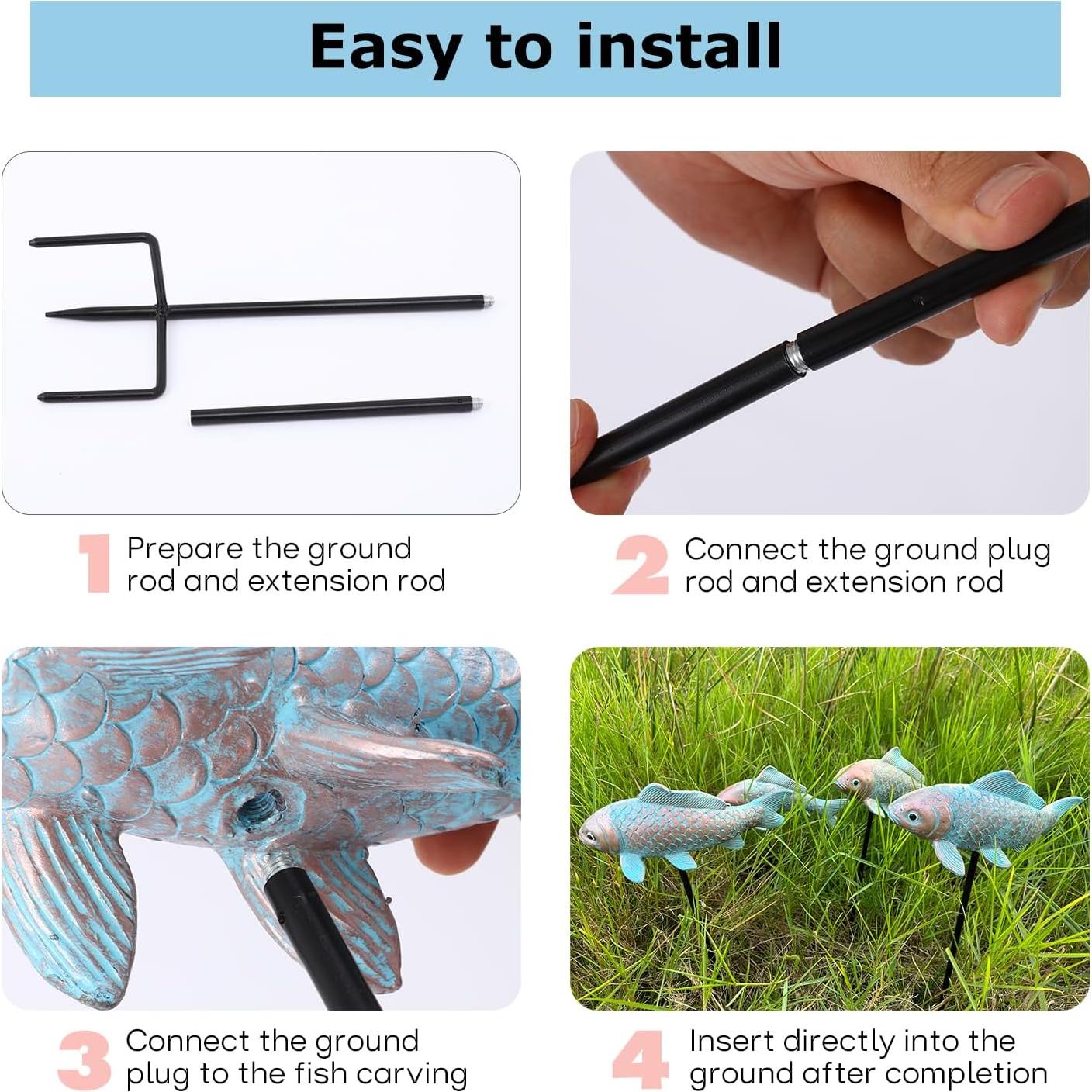 Estatuas de Jardín Koi 4 Piezas Lovely Ran Bronce 26x12x10 cm