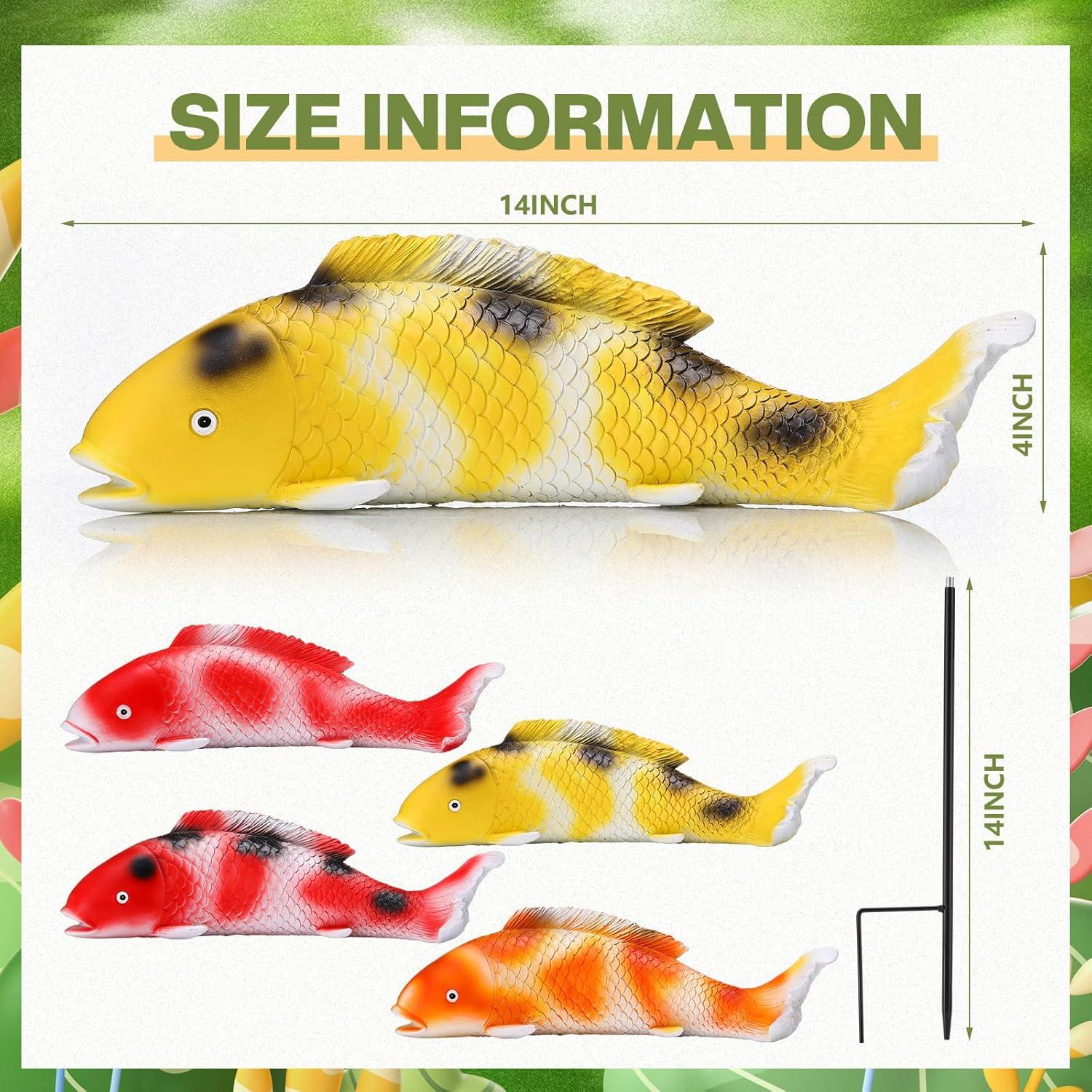 Estatuas de Jardín Koi Suzile 4 Piezas 36 cm Resina Colorida