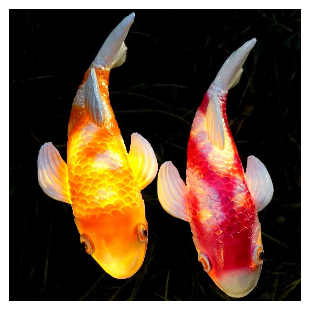 Juego de 2 Estatuas de Koi Solar Tooyuart para Jardín