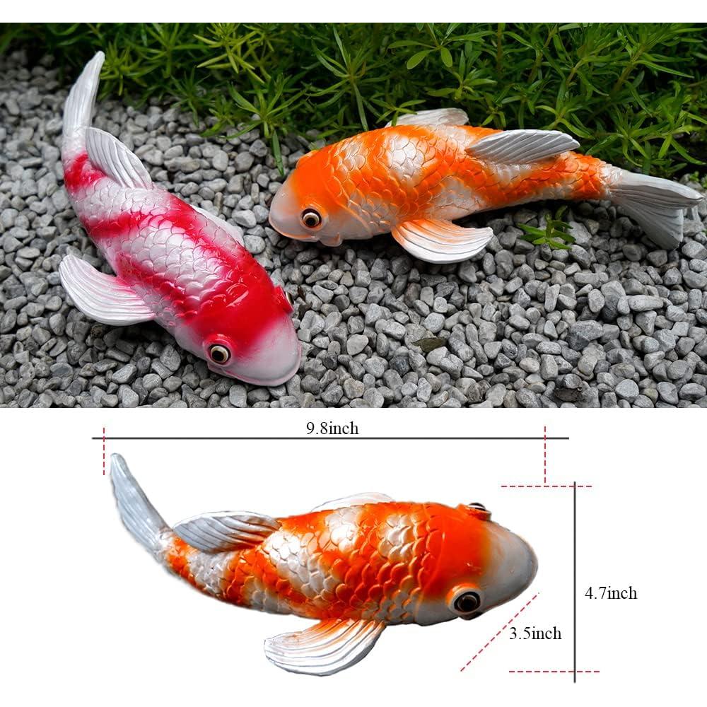 Juego de 2 Estatuas de Koi Solar Tooyuart para Jardín